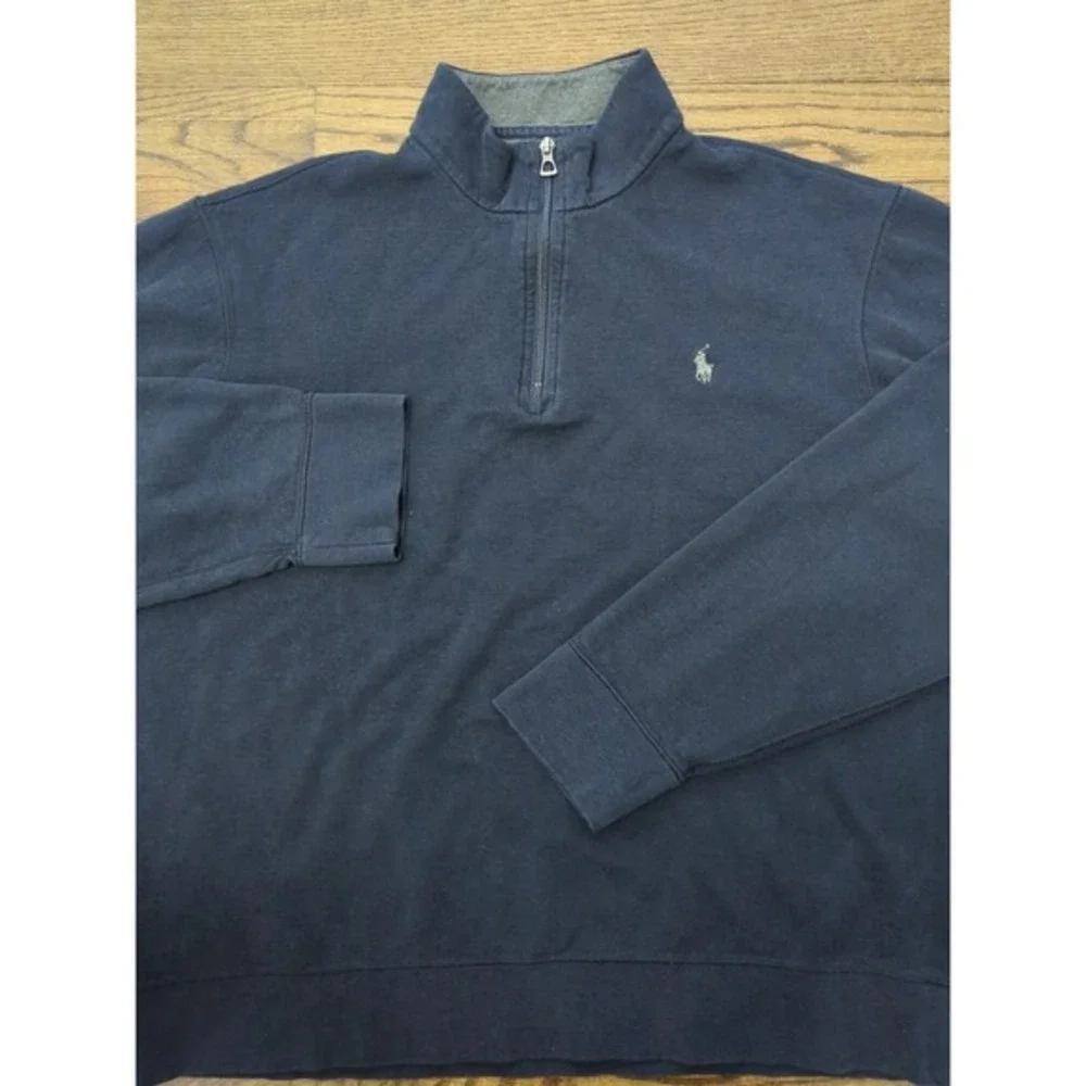 Polo Ralph Lauren Performance Sweater Navy Blue 1/4 Zip Casual Preppy Golf Sz XL